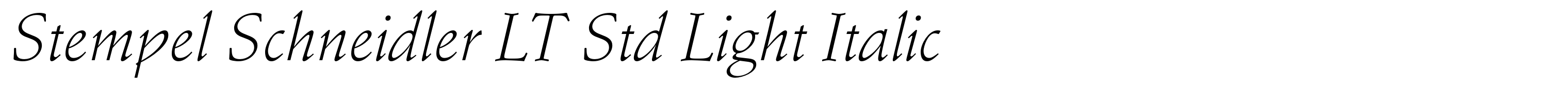 Stempel Schneidler LT Std Light Italic